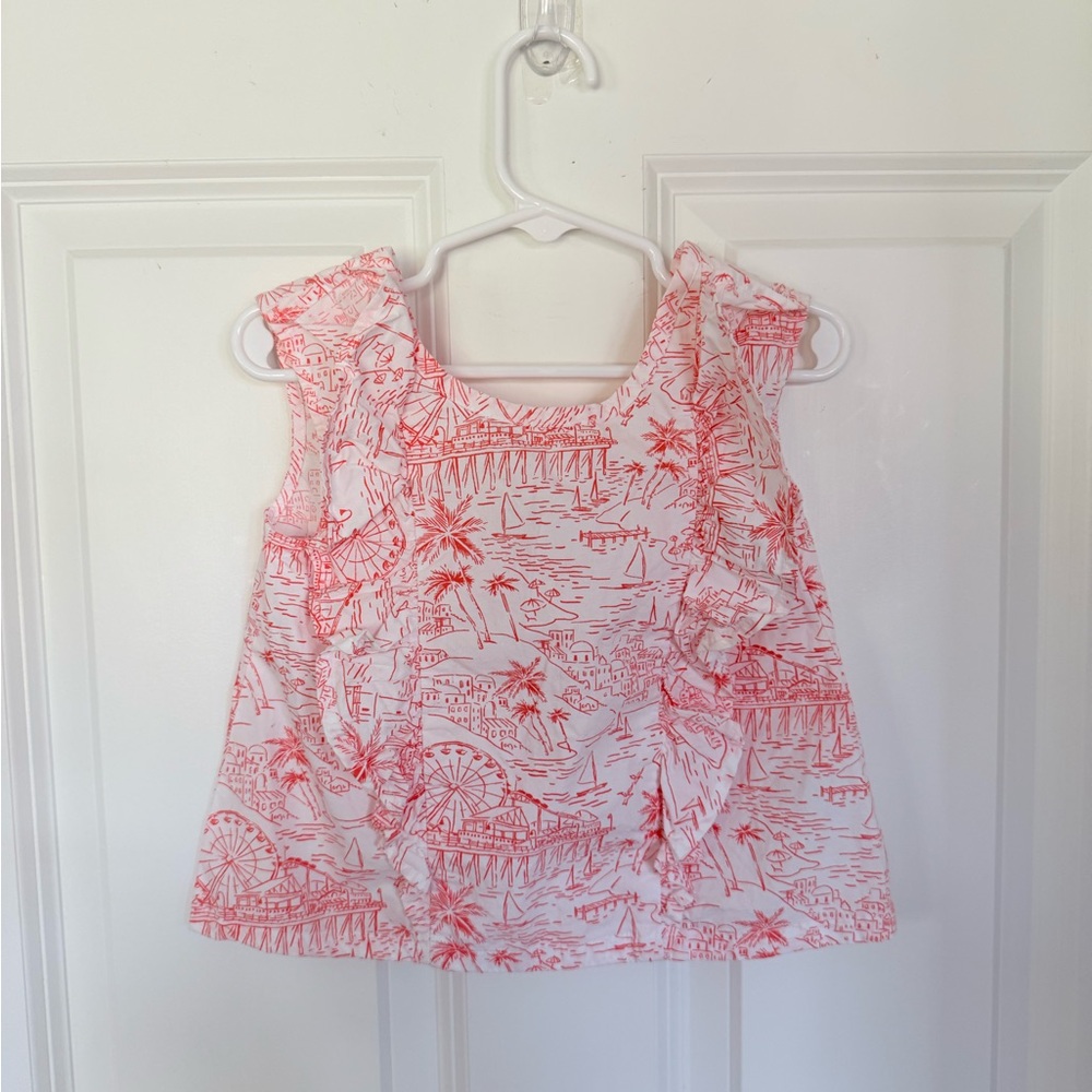 Old Navy Girls Orange & White Beach Blouse / Tank Top - Size 3t